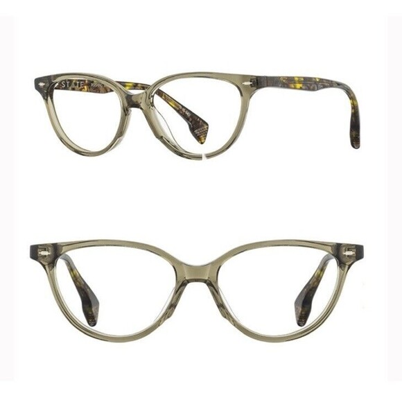 STATE Optical Co Eyeglasses Pershing SMOKE ARMY Oval Full Rim Acetate 51-16-140 - Picture 1 of 14